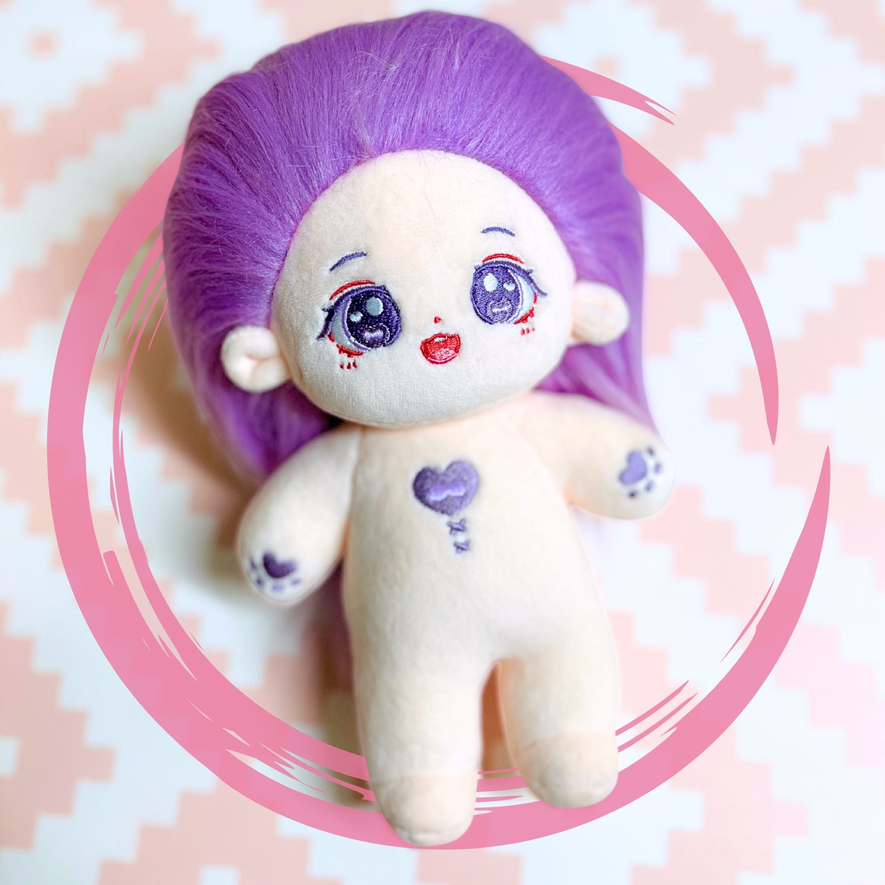 Cotton Doll pelo lila corazon