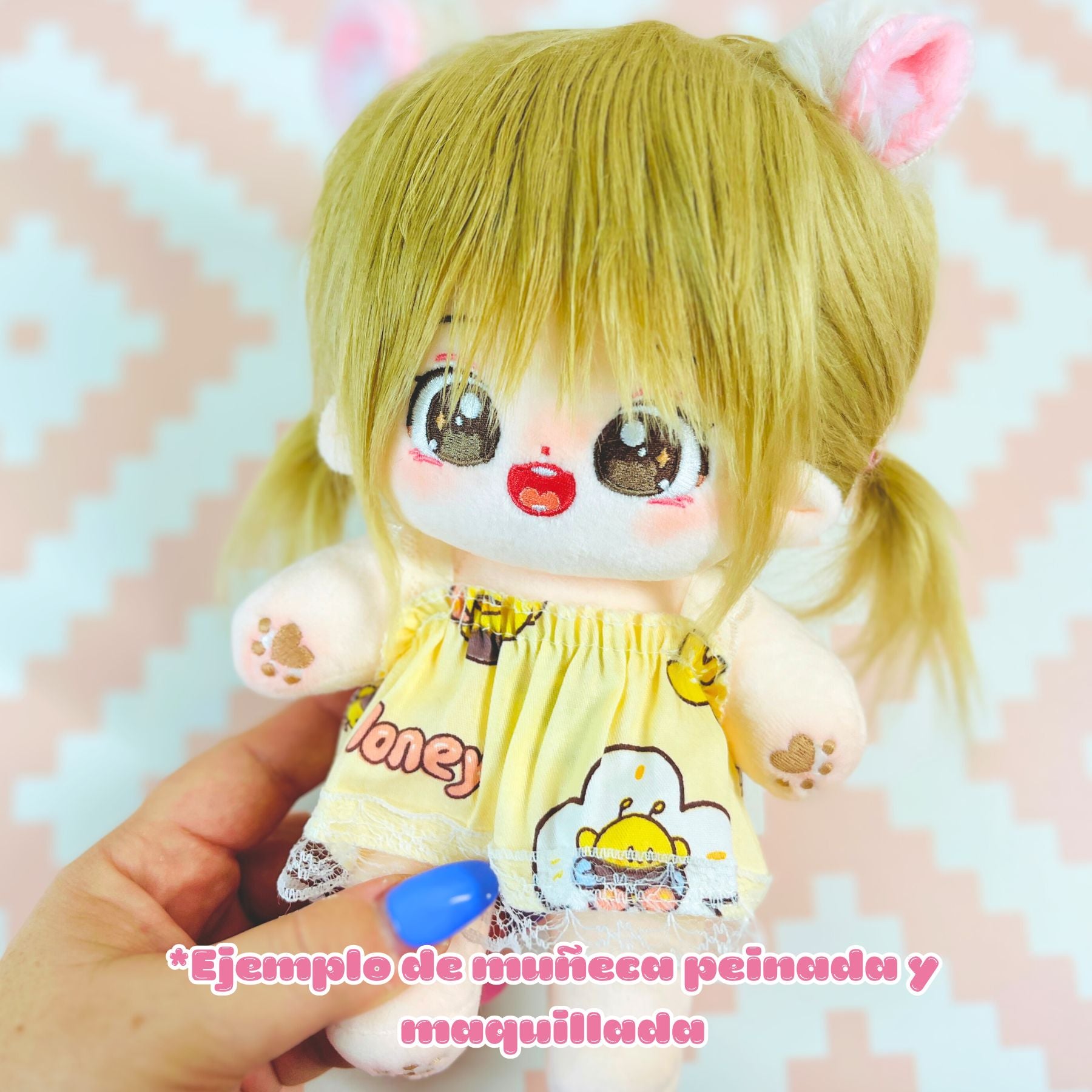 Cotton Doll RUBIA 20cm + esqueleto interno