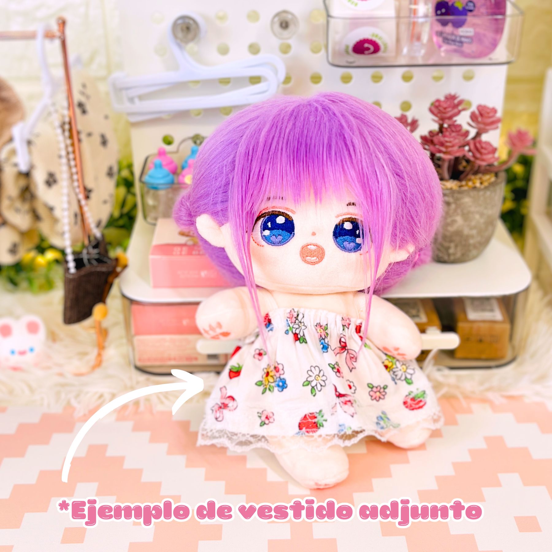 Cotton Doll LILA Con esqueleto interno